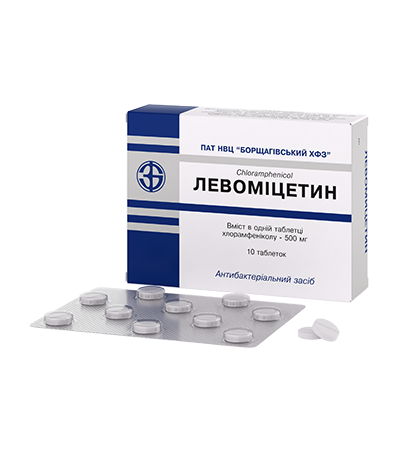 Левоміцетин Chloramphenicol / J01B A01